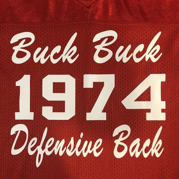 Champro Buck Buck 1974 Defensive Back 2XL  Football Jersey Red White Vintage - Picture 5 of 9